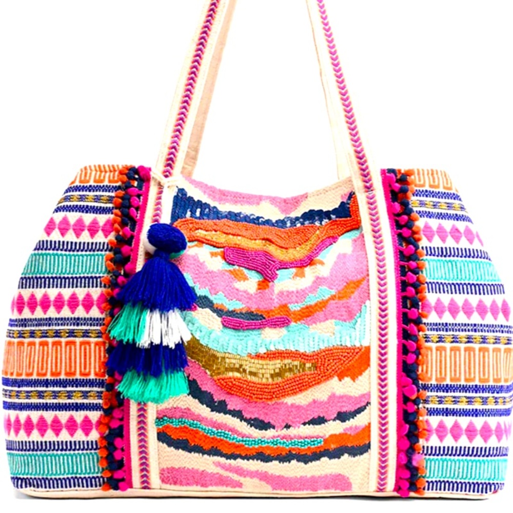 Brand new (NWT) beach bag or weekender  bag. Mixed media sequins & well-made.